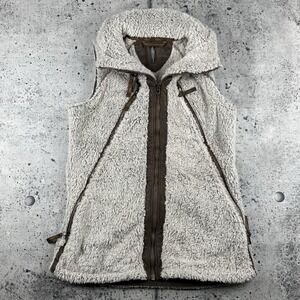 Kuhl Women's Flight Vest Winter Fleece Multi Pocket Hidden Hood Sz S